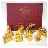 8pc Danbury Mint Gold Christmas Ornament Coll