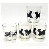 4 Whiskey Glasses, Scotty Dog, Stagecoach