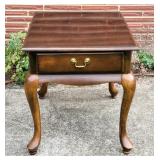 Mahogany Finish Single Drawer End Table