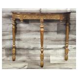Vtg Wood 3 Legged Wall Table