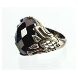 Sterling Silver Size 8 Black Onyx Ladies Ring