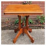 Antique Victorian Walnut Eastlake Lamp Table