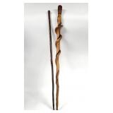 Vintage Twisted Wood Walking Stick, Cane
