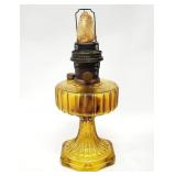 Vtg Aladdin Amber Glass Corinthian Oil Lamp