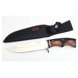 SHARP Cutlery Wood Handle Hunting Knife, Sheath