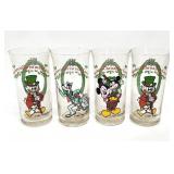 4pc Vtg 1982 Walt Disney Christmas Carol Glasses