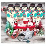 25pc Vtg Christmas Decor Ornaments + More