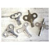 5pc Antique Clock, Watch Keys