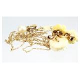 5pc 14k GOLD Necklace Pend & Earrings 0.60g