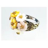 Sterling Silver Size 7.25 Shell Flower Ring