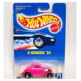 Mattel Hot Wheels 451 Pink 3 Window 34 in Pack