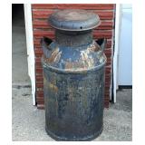 Vtg Black Metal Milk Can #2