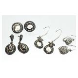 4pr Sterling Silver Earring Sets