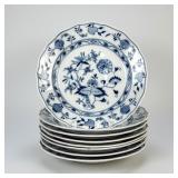 (8pc) Meissen Porcelain Blue Onion Plates