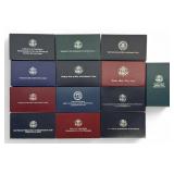 (13) United States Commerative Silver Dollar Sets