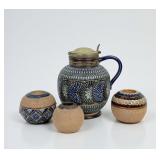 (1) Doulton Lambeth Jug and (3) Match Strikers