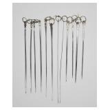 (10) Antique French Sterling Silver Skewers