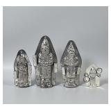 (4) Antique Chocolate Santa Clause Molds