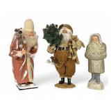 (3) Santa Claus Holiday Decor Figures