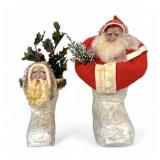 (2) P. Myers Santa Boot Figures