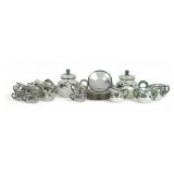 (26pc) Fry Foval Jade Green With Silver Accents Te