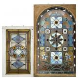 (2pc) Stained Glass Window Panels (Large)