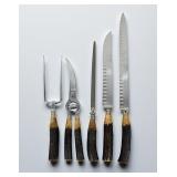 (5pc) Henckels Soligen Germany Stag Carving Set