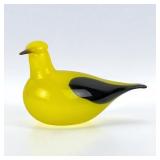 Oiva Toikka Iittala Glass Bird " Yellow & Black
