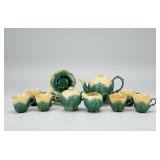 (16pc) Wedgwood Majolica Cauliflower Tea Set