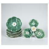 (8) Majolica Water Lily Plates & Platter