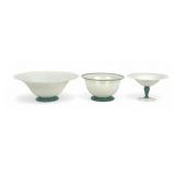 (3pc) Fry Foval Jade Green Bowls