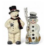 (2) Snowman Figurines