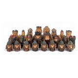 (32pc) Hand-Made Viking Pottery Chess Set
