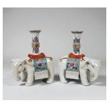 Pair Of Porcelain Chinese Famille Rose Elephant Ca