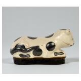 Antique Pottery Cat Figure