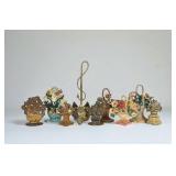 (9) Cast Metal Floral & Fox Doorstops