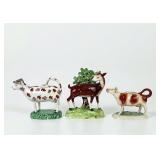 (3pc) Staffordshire Pottery Animal Figures