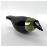Oiva Toikka Nuutajarvi Glass Bird " Black & Gold