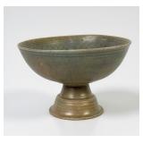 Thai Sawankhalok Celadon Pedestal Bowl