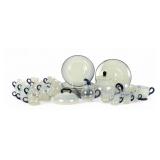 (35pc) Fry Foval Delft Blue Coffee & Tea Set Plus