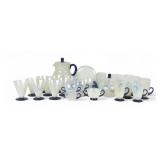 (35pc) Fry Foval Delft Blue Lemonade Set & More