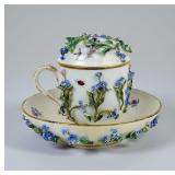 Meissen Forget-Me-Nots Porcelain Cup & Saucer