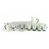 (28pc) Fry Foval Jade Green Iced Tea Set