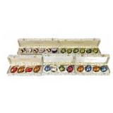 (24pc) Vintage "Oberfrankische Glas" Hand-Painte