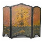 Antique Nautical Themed Fireplace Screen