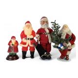 (4) Vintage Standing Santa Clause Figures