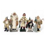 (5) Holiday Standing Santa St. Nick Figurines