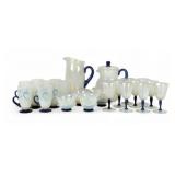 (29pc) Fry Foval Delft Blue Ice Tea Set