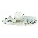 (22pc) Fry Foval Jade Green Dish Set