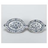 (2) Meissen Porcelain Blue Onion Platters